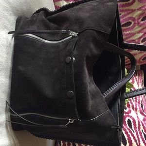 All saints brown suede tote